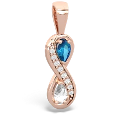 London Topaz Diamond Infinity 14K Rose Gold pendant P5390