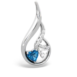 London Topaz Keepsake Curves 14K White Gold pendant P5450