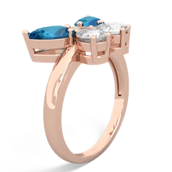 London Topaz Butterfly 14K Rose Gold ring R2215