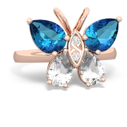 London Topaz Butterfly 14K Rose Gold ring R2215