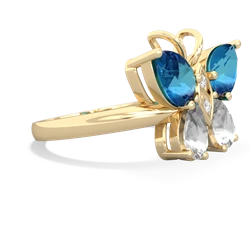 London Topaz Butterfly 14K Yellow Gold ring R2215