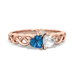 London Topaz Heart To Heart Braid 14K Rose Gold ring R5870