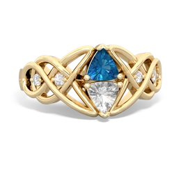 London Topaz Keepsake Celtic Knot 14K Yellow Gold ring R5300