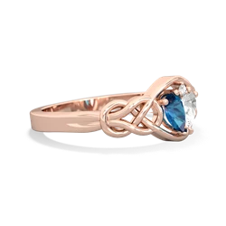 London Topaz Celtic Love Knot 14K Rose Gold ring R5420