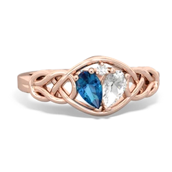 London Topaz Celtic Love Knot 14K Rose Gold ring R5420