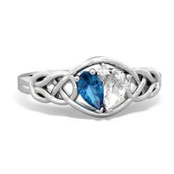 London Topaz Celtic Love Knot 14K White Gold ring R5420