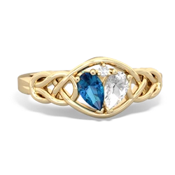 London Topaz Celtic Love Knot 14K Yellow Gold ring R5420