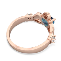 London Topaz Claddagh Keepsake 14K Rose Gold ring R5245