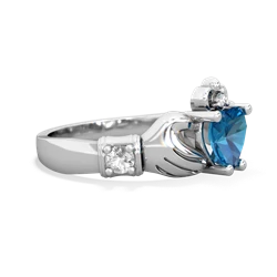 London Topaz Claddagh Keepsake 14K White Gold ring R5245