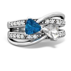 London Topaz Bowtie 14K White Gold ring R2360