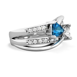 London Topaz Bowtie 14K White Gold ring R2360