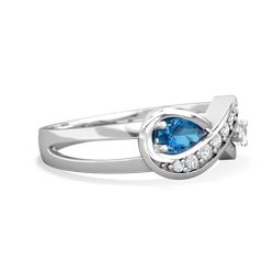 London Topaz Diamond Infinity 14K White Gold ring R5390