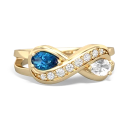 London Topaz Diamond Infinity 14K Yellow Gold ring R5390