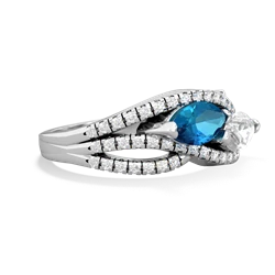 London Topaz Diamond Rivers 14K White Gold ring R3070