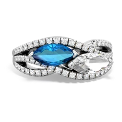 London Topaz Diamond Rivers 14K White Gold ring R3070