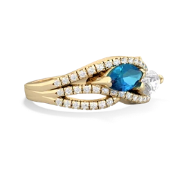 London Topaz Diamond Rivers 14K Yellow Gold ring R3070