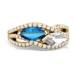 London Topaz Diamond Rivers 14K Yellow Gold ring R3070