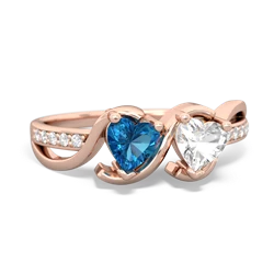 London Topaz Side By Side 14K Rose Gold ring R3090