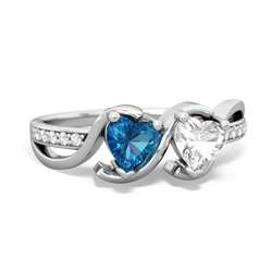 London Topaz Side By Side 14K White Gold ring R3090