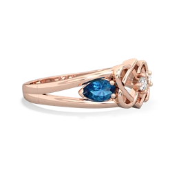 London Topaz Hearts Intertwined 14K Rose Gold ring R5880