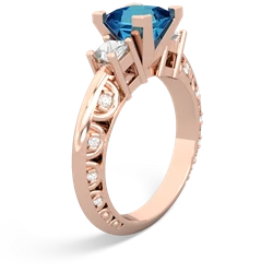 London Topaz Eternal Embrace Engagement 14K Rose Gold ring C2001