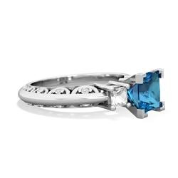 London Topaz Eternal Embrace Engagement 14K White Gold ring C2001