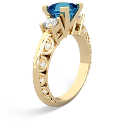 London Topaz Eternal Embrace Engagement 14K Yellow Gold ring C2001