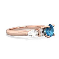 London Topaz 6Mm Round Eternal Embrace Engagement 14K Rose Gold ring R2005