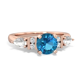 London Topaz 6Mm Round Eternal Embrace Engagement 14K Rose Gold ring R2005