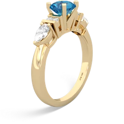 London Topaz 6Mm Round Eternal Embrace Engagement 14K Yellow Gold ring R2005