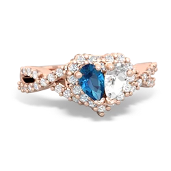 London Topaz Diamond Twist 'One Heart' 14K Rose Gold ring R2640HRT