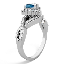 London Topaz Diamond Twist 'One Heart' 14K White Gold ring R2640HRT