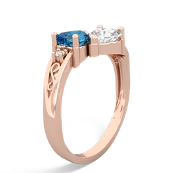 London Topaz Snuggling Hearts 14K Rose Gold ring R2178