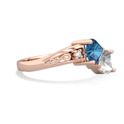 London Topaz Snuggling Hearts 14K Rose Gold ring R2178