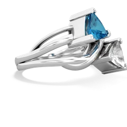 London Topaz Split Band Swirl 14K White Gold ring R2341