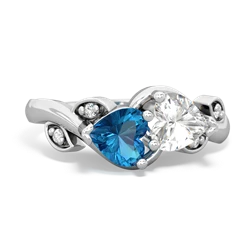 London Topaz Floral Elegance 14K White Gold ring R5790