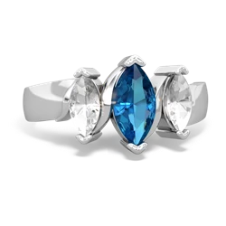 London Topaz Three Peeks 14K White Gold ring R2433