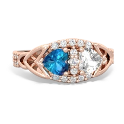 London Topaz Sparkling Celtic Knot 14K Rose Gold ring R2645