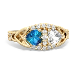 London Topaz Sparkling Celtic Knot 14K Yellow Gold ring R2645