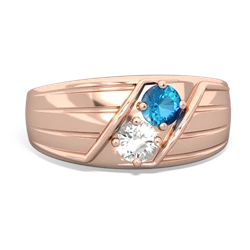 London Topaz Men's Streamline 14K Rose Gold ring R0460