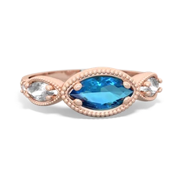 London Topaz Milgrain Marquise 14K Rose Gold ring R5700