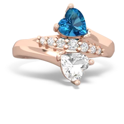 London Topaz Heart To Heart 14K Rose Gold ring R2064