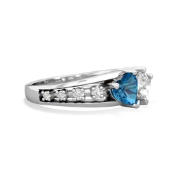 London Topaz Heart To Heart 14K White Gold ring R3342