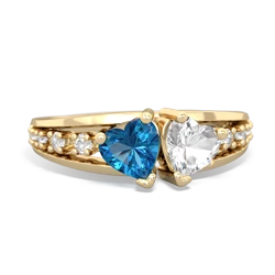 London Topaz Heart To Heart 14K Yellow Gold ring R3342