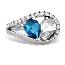 London Topaz Nestled Heart Keepsake 14K White Gold ring R5650