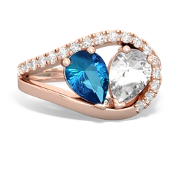 London Topaz Nestled Heart Keepsake 14K Rose Gold ring R5650