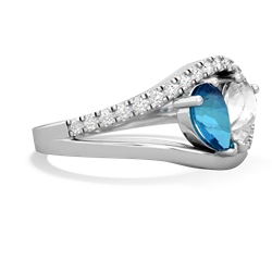 London Topaz Nestled Heart Keepsake 14K White Gold ring R5650