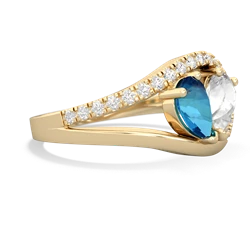 London Topaz Nestled Heart Keepsake 14K Yellow Gold ring R5650