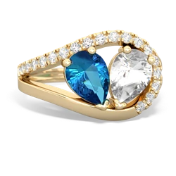 London Topaz Nestled Heart Keepsake 14K Yellow Gold ring R5650