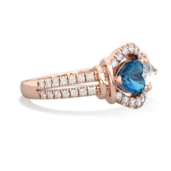 London Topaz Art-Deco Keepsake 14K Rose Gold ring R5630